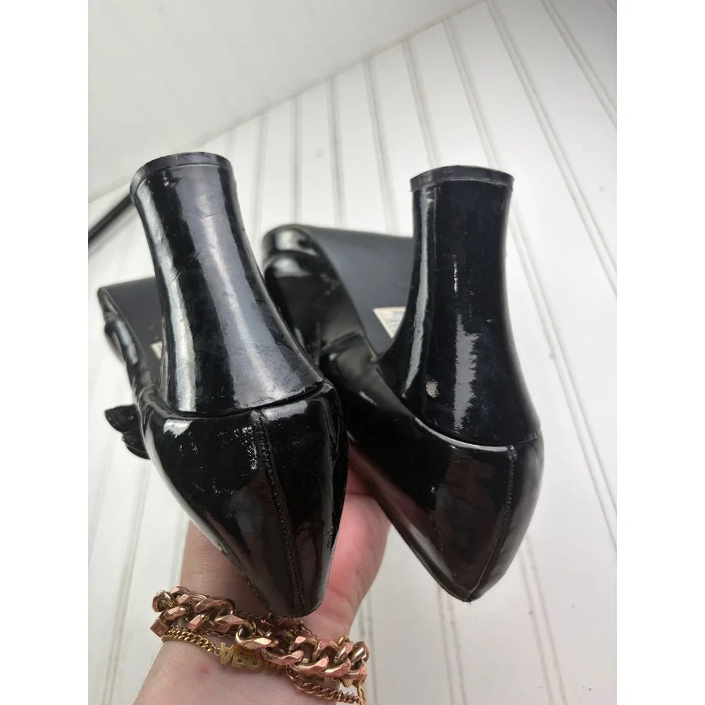 Vintage Y2K Black Patent Leather Mary Jane Platform Chunky Heels Women's Size 10